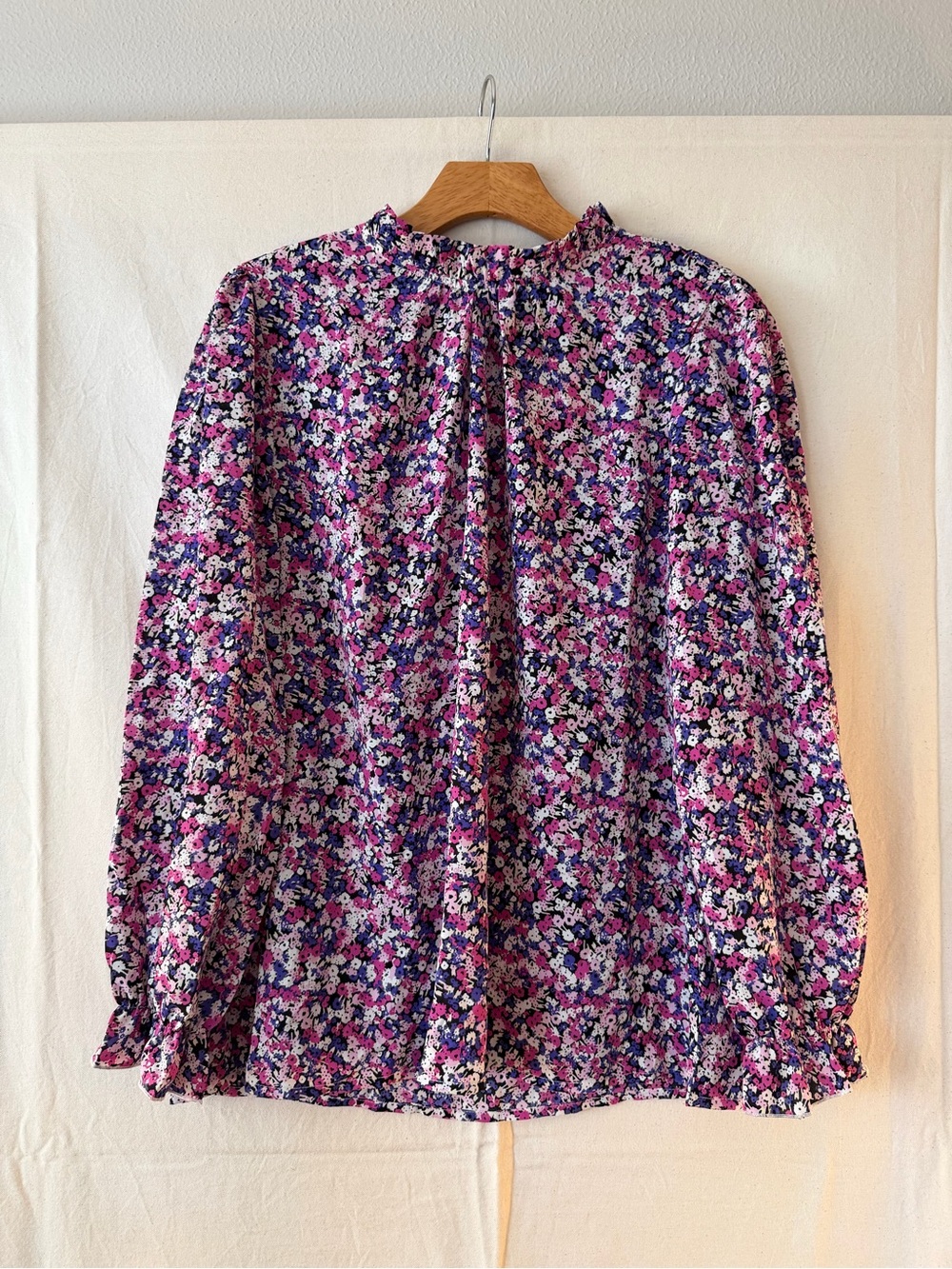 Women's Floral Long-Sleeve Blouse in Purple